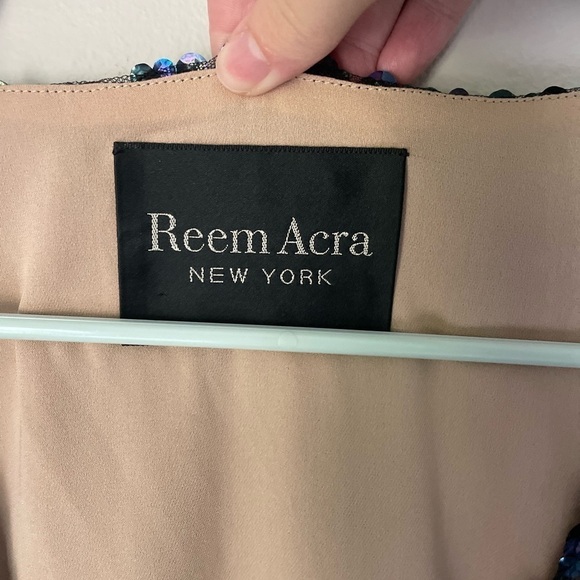 Reem Acra New York Space Sequin Sleeveless Dress Size 4 - Picture 4 of 8